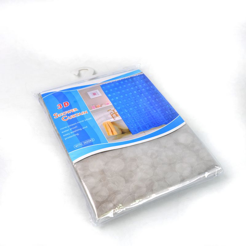 Factory direct Jie Shang shower curtain new small stone 3D shower curtain waterproof bathroom bathroom partition curtain PVC bag dry and wet separation