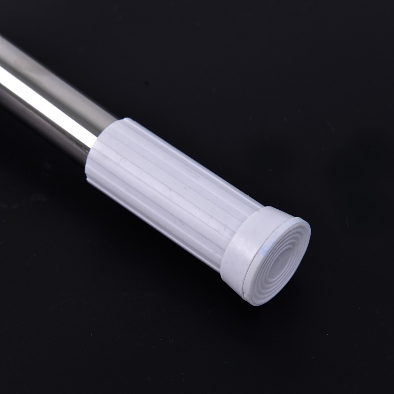 Non-punching retractable clothes drying rod wardrobe support rod Stainless steel curtain rod balcony drying rod Bathroom shower curtain rod 110-200cmOPP bag full figure