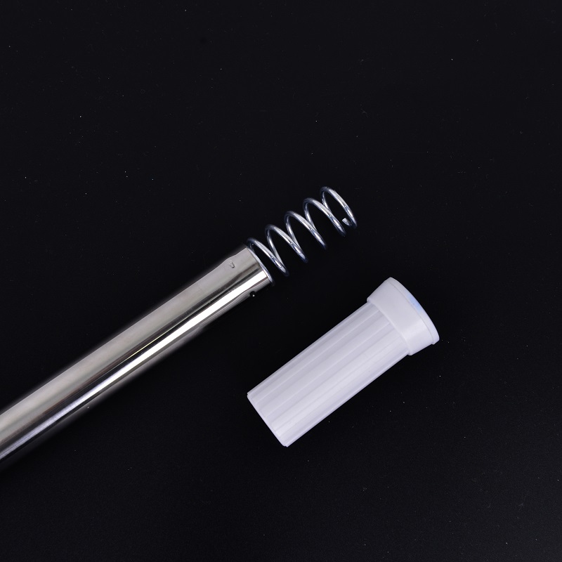 Non-punching retractable clothes drying rod wardrobe support rod Stainless steel curtain rod balcony drying rod Bathroom shower curtain rod 110-200cmOPP bag