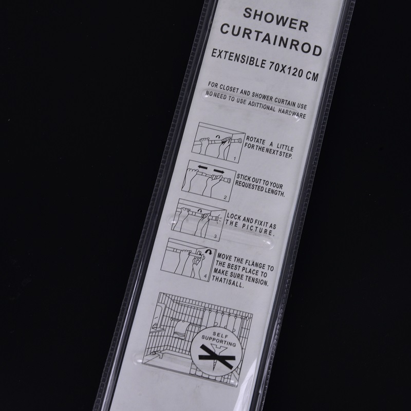 Non-punching telescopic clothes drying rod wardrobe support rod Aluminum curtain rod balcony clothe drying rod bathroom shower curtain rod 70-120 suction card details Picture