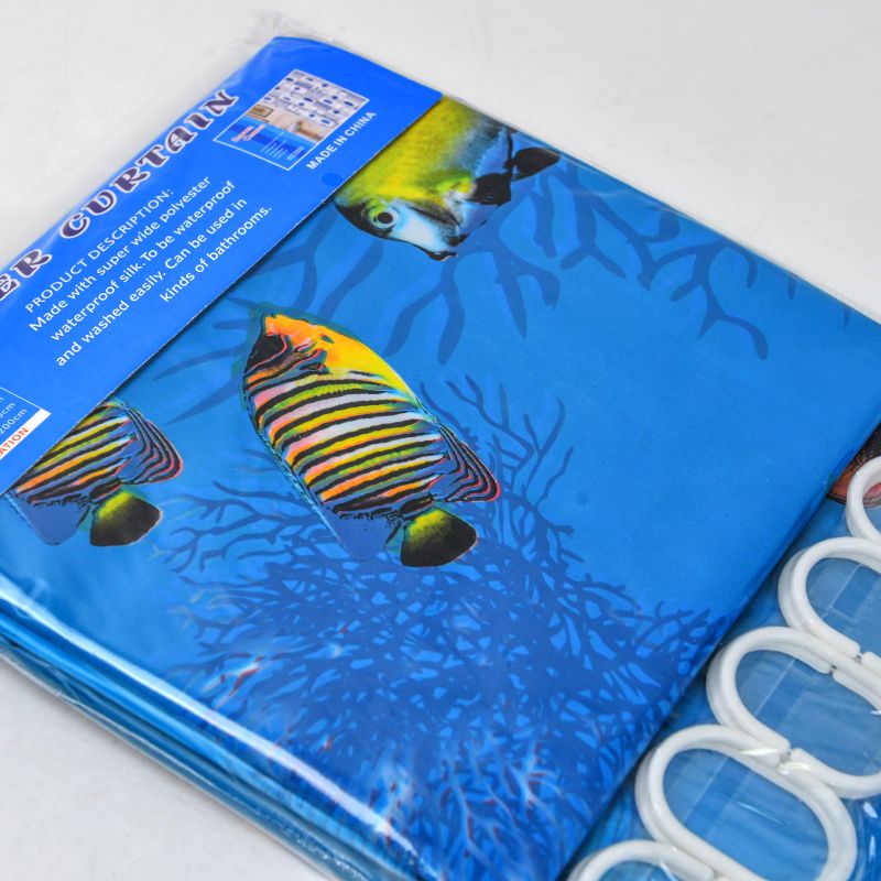 Factory direct PEVA plastic printed shower curtain waterproof bathroom partition curtain hook PVC bag