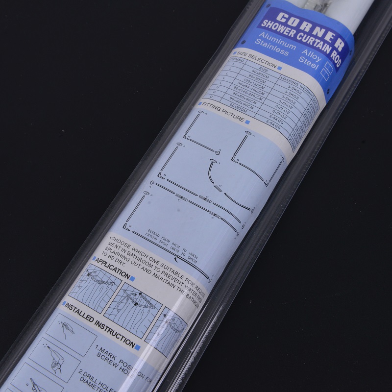 Aluminum alloy shower curtain dry and wet separation support rod Curtain rod balcony bathroom shower curtain rod 80*80cm blister shell rod full figure