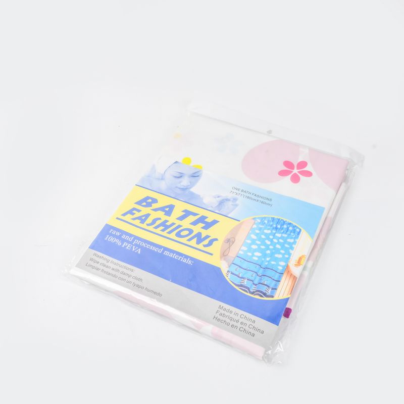 Factory direct PE plastic shower curtain waterproof bathroom bathroom partition curtain opp belt full figure
