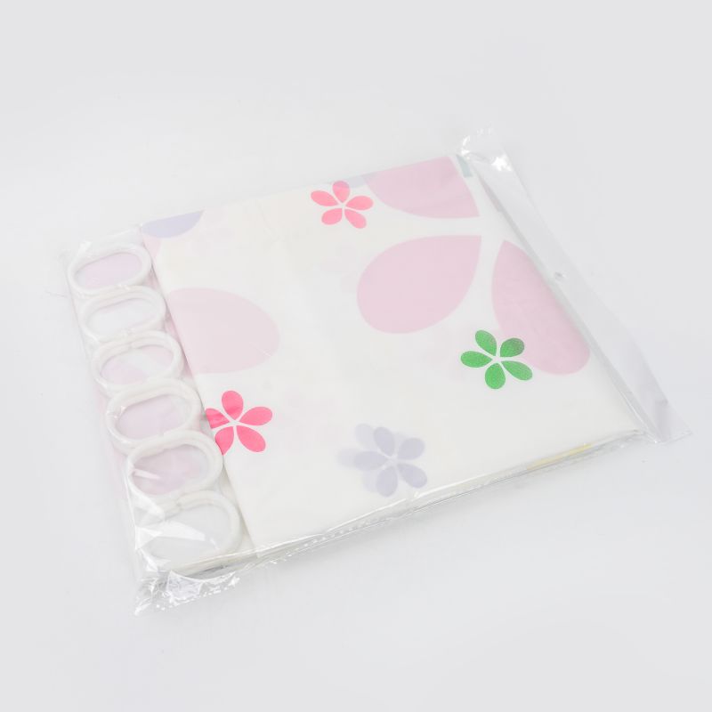 Factory direct PE plastic shower curtain waterproof bathroom bathroom partition curtain opp belt