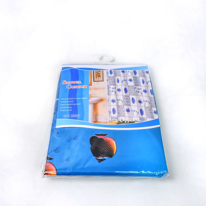 Factory direct PEVA plastic printed shower curtain waterproof bathroom partition curtain hook PVC bag details Picture