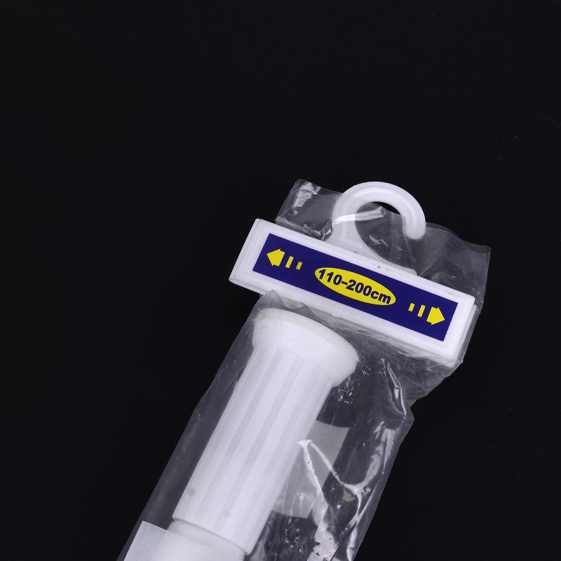 Non-punching telescopic clothes drying rod wardrobe support rod Aluminum curtain rod balcony drying rod bathroom shower curtain rod 110-200cmOPP bag details Picture