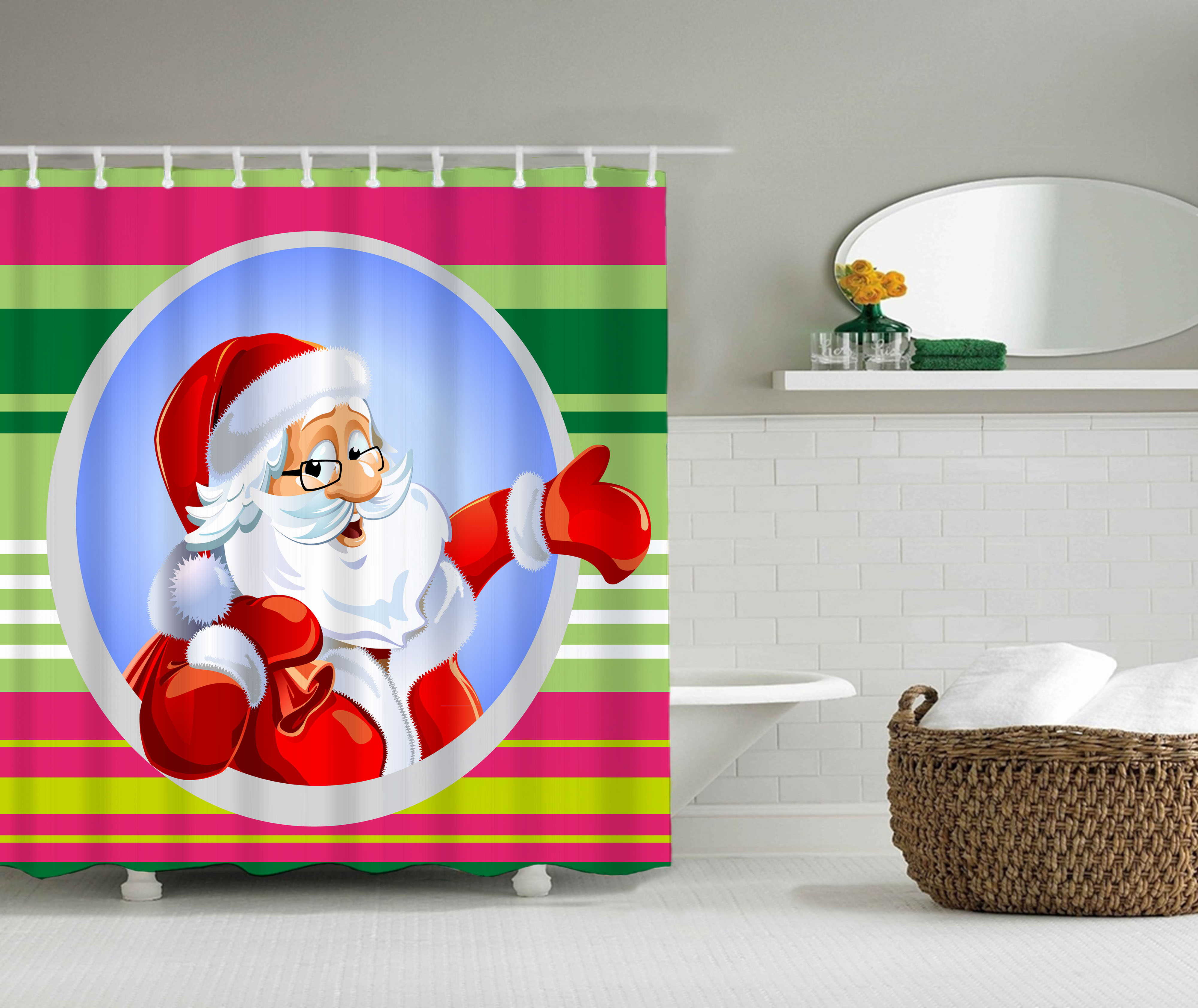 Digital waterproof detachable bathroom shower curtain Curtain Bathroom bathtub divider shower curtain curtain Amazon